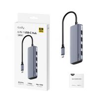 Cudy UH500 sąsajos centras USB 3.2 Gen 1 (3.1 Gen 1) Type-C 5000Mbit/s Pilkas, Sidabrinis