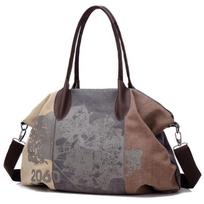 Aukštos kokybės drobė Moteriški Messenger pečių krepšiai Big Casual Tote Handbags Hobo Bag ruda