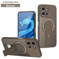 Dėl Xiaomi Redmi 15C 4G 171mm dėklo prabangus šarvuotas dėklas Magsafe belaidžiam įkrovimui Dėl Redmy 15C 15 C 4G magnetinis laikiklis Dangtelis Redmi 15C 4G (171mm) gray