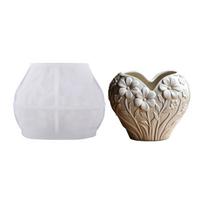 Multifunctional Heart Flower Vessel Silicone Mold for Handmade Home Deck Jewelry Crafting and Artistic Gift Creations 1 white