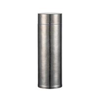 Dvigubos sienelės termoso butelis iš gryno titano 400ML sidabras