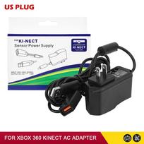 NAUJAS ES JAV Xbox 360 KIŠTUKAS USB AC Adapteris Maitinimo šaltinis su USB įkrovimo laidu Xbox 360 X-360 Slim Kinect jutikliui Žaidimų priedas US Adapter  black
