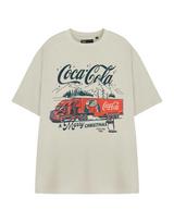 Coca Cola Short Sleeved TShirt womens Oatmeal Official Merch M gray