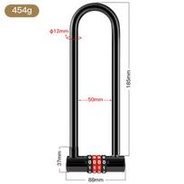 Durable & Waterproof U-Shape Anti-Theft Combination Lock Shop Door & Bicycle Padlock with Password Unlock (Black,Steel) juoda