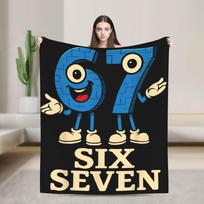 67 Šeši Septyni 6-7 Juokingas Italijos Smegenų Puvinio Mesti Antklodė Sofai Minkšta Jauki Pliušinė Antklodė 50x60 Colių Įvairių Dydžių Lovatiesė 75X95CM gray