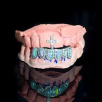 Custom Vvs Moissanite Opal Grillz Fine Jewelry Iced Out Round Brilliant Cut 925 Silver Hip Hop Teeth Grillz for Men Women gray
