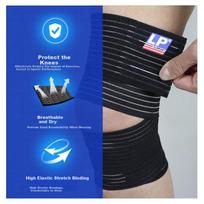 LP 631 Elastic Wrap Knee Brace for Sports, Deep Squats, Fitness, Basketball, Soccer, Hiking Protection, One Size Fits All for Men And Wome