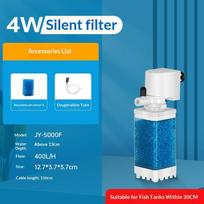 6-in-1 akvariumo filtras siurblys žuvų rezervuaras panardinamas tylus oro deguonies aeratorius filtras vidinis vandens siurblys akvariumo bangų generatorius 220V 4W blue