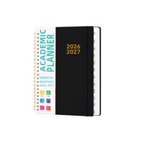 2026-2027 Yearly Planner A5 - Annual Schedule Notebook with Monthly and Weekly Pages for Daily Planning One Size juoda