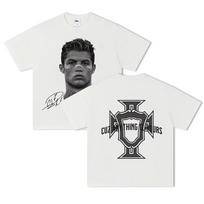 2025 Cristiano Ronaldo Futbolo Superžvaigždė Super Madingi Spausdinti Trumpomis Rankovėmis Marškinėliai Unisex Patrinti Amerikietiški Medvilniniai Unisex Marškinėliai S gray