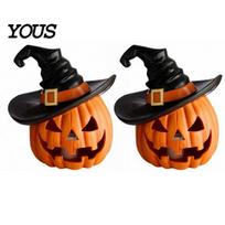 Escape Room dekoracijos Helovino moliūgo papuošalas su raganos skrybėle, dervos Jack O Lantern dekoratyvinis šviestuvas, baisus namų dekoras veido figūrėlė skirta 1pc orange