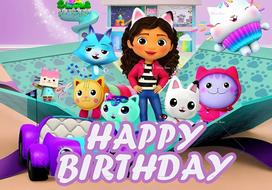Cartoon Gabby Dollhouse Children Birthday Party Supplies Decoration Background Girl Baby Shower Pink Toy Photo Shoot Banner Prop 47.2x31.5inch/120*80cm blue