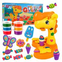Plastilinas lipni masė makaronų gaminimo mašinėlė žirafa ledai formelės rinkinys vaikams 31 elementas „click4toys“