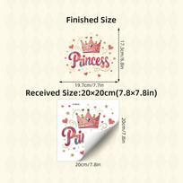 Princess Crown Gold Foil Self-Adhesive Wall Stickers, Realistic Metallic Home Door Decal for Bedroom Living Room Decoration 20x20CM įvairiaspalvis