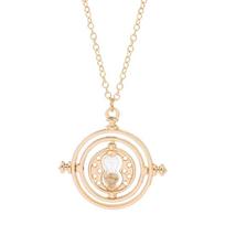 New Harried Time Necklace Timer Hourglass 360 Rotatable Potters Cosplay Props Astronomical Time Converter Magic School Fans Gift beige