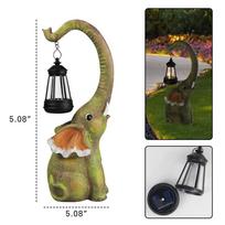 Solar Garden Decor Elephant Statues Outdoor Yard Lamp Birthday Gifts Elephant Ornament for Balcony Garden Walkway Lawn Terrace gray