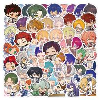 60-Piece Waterproof Fantasy Game Ensemble Stars Stickers for Decorating Suitcases, Refrigerators, and Phones. beige