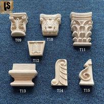 Sino-Europos stiliaus medžio drožinėto stulpo kapitelis - Gėlių dekoras spintai, langui, židiniui ir baldams Model T14: 5x8x0.8 cm gray