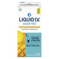 Liquid I.V. Sugar Free - Mango Pineapple | 12 Sticks = 6L Water | Hydration Drink Mix Powder 10g |Sodium, Potassium & Magnesium Hydration Drink|