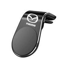 Magnetinis automobilinis telefono laikiklis, tvirtinamas prie oro angos spaustuku, laikiklis mobiliajam telefonui, GPS laikiklis Mazda 3 bk bl 323 Axela Atenza CX-3 CX-4 CX5 CX-7 juoda