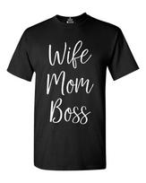 Wife Mom Boss T-shirt Mother's Day Mum Life New Mama Empower For Wife Fun Shirts 3XL black