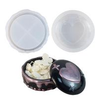 Heart Cake Shape Candlestick Silicone Mold Epoxy Resin Mold DIY Storage Box Tool 1 white
