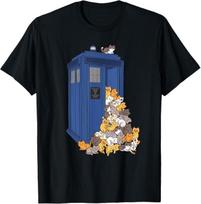 Tardis Funny Cats Vintage Retro Kitten Box T-Shirt Unisex T-Shirt XL blue