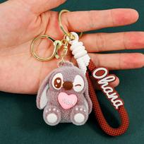 Disney Stitch Raktų pakabukas - Mieli Lilo ir Stitch Raktų pakabukai, Patvarūs Anime Raktų pakabukai Moterims, Vyrams, Vaikams, Daugiaspalvė Dovana blue