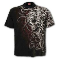 Spiral Direct Skull Shoulder Wrap Everywhere TShirt Soul Feather Black Unisex T-Shirt XXXL gray