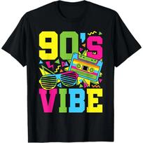 90-ųjų nuotaika Retro 1990-ųjų 90-ųjų stiliaus vakarėlio apranga Vyrai Moterys Marškinėliai S juoda