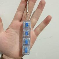 1/4/5/9 Keys Mechanical Keyboard Axis Tester Button Keycap Keychain Keyboard Keychain Toy Finger Keyboard Caps Toy mėlyna