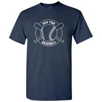 New York Crossed Baseball Bats - Pitcher, Stadium, Field, Graphic T-Shirt 3XL black