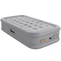 Air Mattress 1 Person Self-Inflating Air Bed with Integrated Electric Pump in 3 Minutes Flocked Surface 190 x 97 x 39 cm pilka