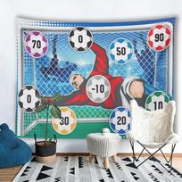 Soccer Goal Score Game Tapestry, Large Tapestry Large Wall Tapestry, Fun Room Decoration Items for Bedroom 150X180CM gray