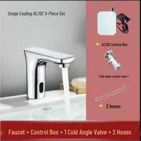 L-shaped All-Copper Smart Infrared Sensor Single Cold Basin Faucet white