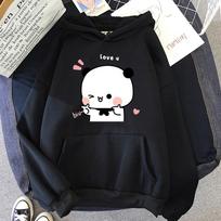 Cute Bubu Dudu Hoodie Unisex/Unisex Harajuku Aesthetic Graphic Funny Kawaii Hoodies Unisex Anime Cartoon Pullovers Sweatshirts Korea 3XL white