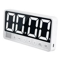 LED Timer Countdown Big Screen 99Hr 59Min 6 Alarm Volume 3 Memories Type C Charging White balta