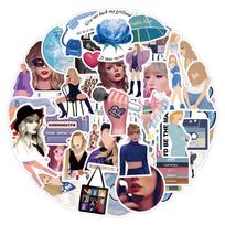 50 Taylor Swift Singer Stickers for Notebook & Luggage gray
