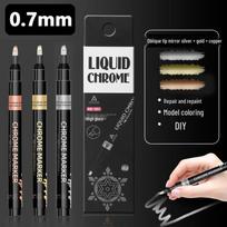 Iterative Space Metallic Mirror Chrome Paint Pen Set sidabrinė spalva