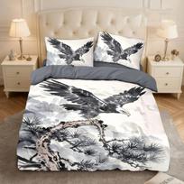 Majestic Eagle Bedding Set Vibrant Duvet Cover Pillowcases Breathable Polyester All-Season Comfort For Home Or Dorm Decor 100x135cm-2pcs white