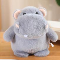 Hot Fluffy Hippo Plush Toy Soft Adorable Stuffed Cartoon Hippopotamus Animal Doll Home Decor Baby Kids Birthday Christmas Gifts about 12cm white