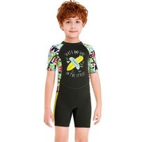 DIVESAIL Kids 2.5mm Neoprene Short Sleeve Wetsuit Snorkeling Swimming Surfing Diving Warm Water Sports Medium orange