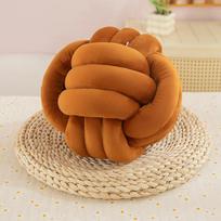 Nordic hairball pillow three-strand rope knotted ball pillow hand-woven velvet pillow cushion knot bay window cushion 20cm ruda