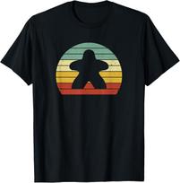 Retro Vintage Meeple Board Game Love Player Figure Geek Gift T-Shirt XXXL blue