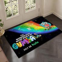 Cartoon T-The Amazing World of Gumballs Floor Mat Soft Thickened Flannel Door Mat Non-Slip Living Room Rug Home Decor 40cm x 60cm