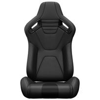 1PC Universal Bucket Racing Seats Stitch PVC Leather Reclinable Carbon Look Leather Back With Adjustor Slider(Not Including Seat Bracket ) Right 55 x 56 x 85 cm juoda
