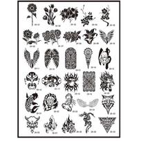 Temporary Tattoo Stencil Reusable Tattoo Airbrush Templates Tattoo Accessory 29 gray