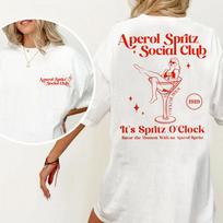 Aperol Spritz Social Club TShirt Cocktail Tshirt Unisex Drinking Tee Summer Shortsleeve Printed T Shirt Harajauku Clothing S