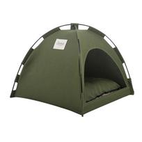 2023 Summer Cooling Mat Outdoor Pet Nest Tent Breathable Foldable Solid Color Simple Pet Cage S：35*35*30CM žalia