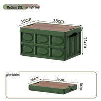 Folding Outdoor Camping & Picnic Storage Box Organizer for Car Trunk black